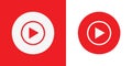 Youtube music logo vector bicolor editorial. Red and white.