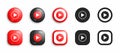 Youtube Music Modern 3D And Flat Icons Set Vector