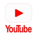 Youtube Outlined Icon with Solid White Background