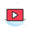 YouTube, Paly, Video, Player Abstract Flat Color Icon Template Royalty Free Stock Photo