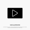YouTube, Paly, Video, Player solid Glyph Icon vector Royalty Free Stock Photo