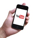 Youtube phone in hand Royalty Free Stock Photo