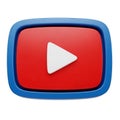 Youtube play button icon a popular video sharing platform logo Royalty Free Stock Photo