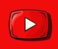 YouTube play button. Vector illustration. Cartoon Royalty Free Stock Photo
