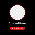 Youtube Profile Icon Interface. Subscribe Button. Channel Name. Transparent Placeholder. Put Your Photo Under Background