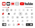 Youtube Set of Mobile App interface icons and logos