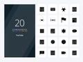 20 Youtube Solid Glyph icon for presentation