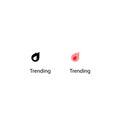 Youtube Trending Icon Vector. Flame, Burn, Fire, Hot, Trendy Symbol of Channel