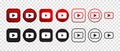Youtube vector logo icon set. Vector illustration Royalty Free Stock Photo