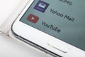 Android smartphone apps or icon - Youtube and Yahoo Mail