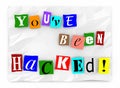 Youve Been Hacked Ransom Note Words Royalty Free Stock Photo