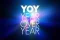 YOY - Year Over Year acronym, business concept background