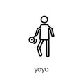 Yoyo icon. Trendy modern flat linear vector Yoyo icon on white b