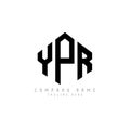 YPR letter logo design with polygon shape. YPR polygon and cube shape logo design. YPR hexagon vector logo template white and Royalty Free Stock Photo