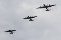 B-29, Lancaster, and B-17 at Thunder Over Michigan Royalty Free Stock Photo