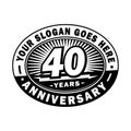 40 years anniversary celebration. 40th anniversary logo design. Forty years logo.