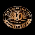 40 years anniversary celebration. 40th anniversary logo design. Forty years logo. Royalty Free Stock Photo