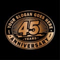 45 years anniversary celebration. 45th anniversary logo design. Forty-five years logo. Royalty Free Stock Photo