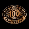100 years anniversary celebration. 100th anniversary logo design. One hundred years logo. Royalty Free Stock Photo