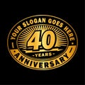 40 years anniversary celebration. 40th anniversary logo design. Forty years logo.