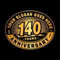 140 years anniversary celebration. 140th anniversary logo design. 140 years logo.