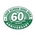 60 years anniversary celebration. 60th anniversary logo design. Sixty years logo.