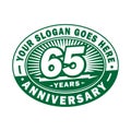 65 years anniversary celebration. 65th anniversary logo design. Sixty-five years logo.