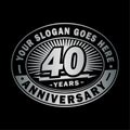 40 years anniversary celebration. 40th anniversary logo design. Forty years logo.