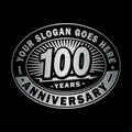 100 years anniversary celebration. 100th anniversary logo design. One hundred years logo. Royalty Free Stock Photo