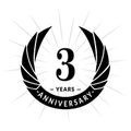 3 years anniversary design template. Elegant anniversary logo design. Three years logo. Royalty Free Stock Photo