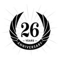 26 years anniversary design template. Elegant anniversary logo design. Twenty-six years logo. Royalty Free Stock Photo