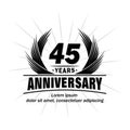 45 years anniversary. Elegant anniversary design. 45th years logo.