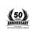 50 years anniversary. Elegant anniversary design. 50th years logo.