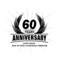 60 years anniversary. Elegant anniversary design. 60th years logo. Royalty Free Stock Photo