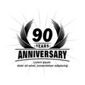 90 years anniversary. Elegant anniversary design. 90th years logo.