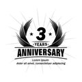 3 years anniversary. Elegant anniversary design. 3rd years logo. Royalty Free Stock Photo