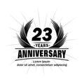 23 years anniversary. Elegant anniversary design. 23rd years logo.