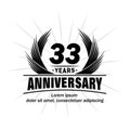 33 years anniversary. Elegant anniversary design. 33rd years logo.