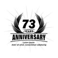 73 years anniversary. Elegant anniversary design. 73rd years logo. Royalty Free Stock Photo