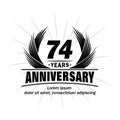 74 years anniversary. Elegant anniversary design. 74th years logo.