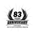 83 years anniversary. Elegant anniversary design. 83rd years logo. Royalty Free Stock Photo