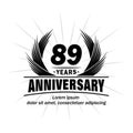 89 years anniversary. Elegant anniversary design. 89th years logo. Royalty Free Stock Photo