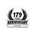 179 years anniversary. Elegant anniversary design. 179th years logo. Royalty Free Stock Photo