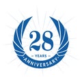 28 years anniversary design template. Elegant anniversary logo design. Twenty-eight years logo.