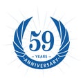 59 years anniversary design template. Elegant anniversary logo design. Fifty-nine years logo.