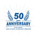 50th anniversary design template. 50th years vector and illustration. Royalty Free Stock Photo