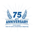 75th anniversary design template. 75th years vector and illustration.