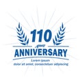 110 th anniversary design template. 110th years vector and illustration. Royalty Free Stock Photo