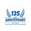 135th anniversary design template. 135th years vector and illustration.