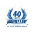 40 years anniversary. Elegant anniversary design. 40th years logo. Royalty Free Stock Photo